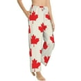 thumbnail image 2 of Haiem Happy Canada Day Women's Pajama Pants Ultra Lightweight Pjs Bottoms Sleepwear Bottom Pants With Pocket Drawstring-Large, 2 of 9