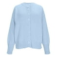 thumbnail image 1 of Womens Cardigan Sweaters Women's Solid Color Long-Sleeved Button-Knit Cardigan Sweater Coat, 1 of 6