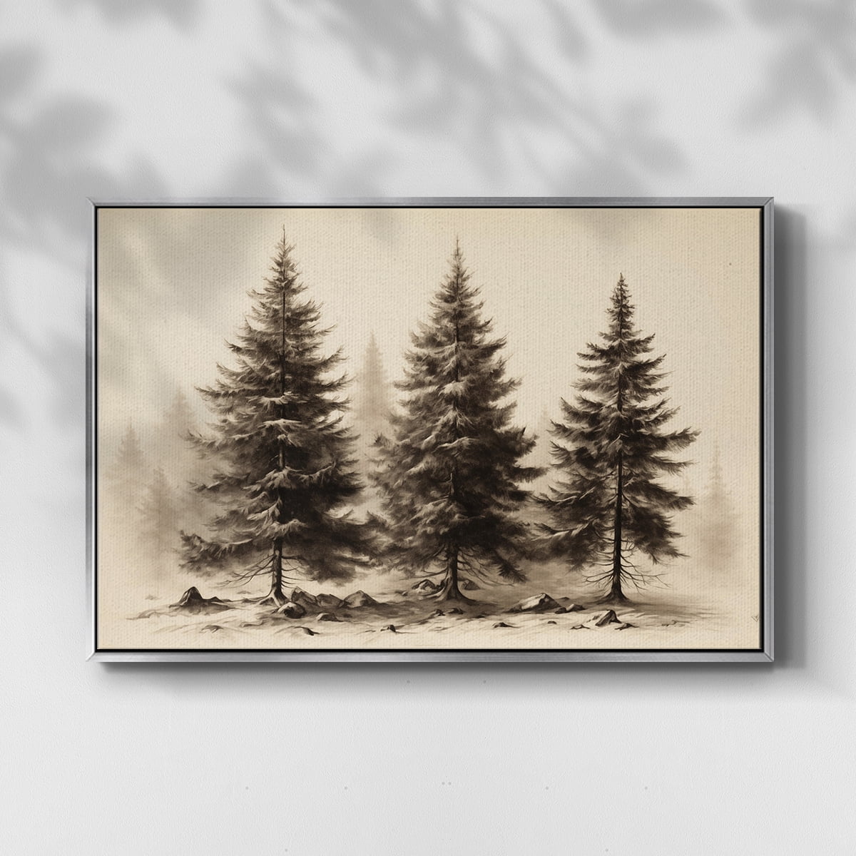 Vintage Landscape-CLXX By Wexford Home Framed in Silver Wood Gallery Wrapped Canvas 17 in. x 25 in.