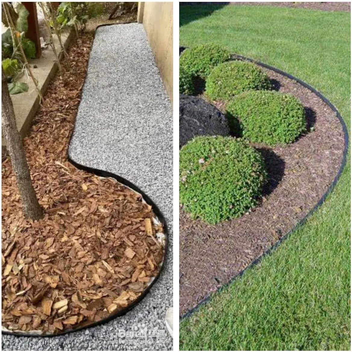 Garden Edging, 50ft No-Dig Landscape Edging with 75 Spikes for Lawn, 2 Inch Tall for Landscaping, Flower Gardens, and Lawn(Black, 50FT)
