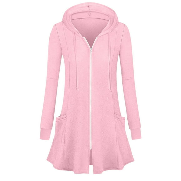 Mlzmgr Hoodies for Women Fleece Full Zipper up Long Jackets Loose Fitted Sweatshirts with Pockets Outdoor Outerwears