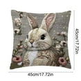 thumbnail image 3 of D 18X18 Inch Short Plush Pillow Cover With Floral Bunny Design Embroidered For Sofa Couch Bedroom Living Room Spring Easter Decoration, 3 of 7