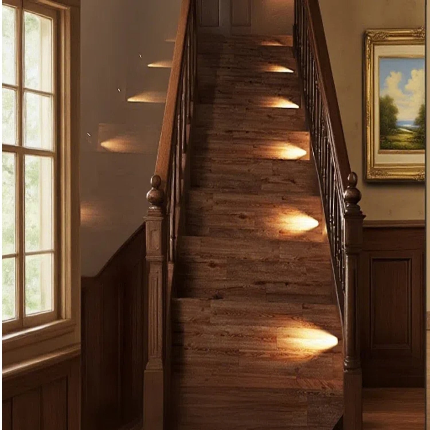 6 Pack LED Vertical 5CCT Step Lights, Replaceable Magnetic Faceplat Indoor Stair Light, Dimmable, White