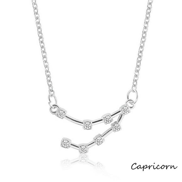 Openpig Sterling Silver Astrology 12 Constellation Horoscope Astrology Zodiac Necklace Birthday Jewelry for Women
