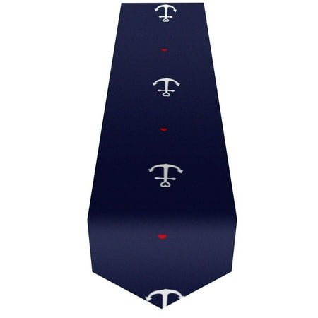 

OWNTA Nautical Ocean Anchor Pattern Elegant Polyester Table Runner Perfect for Your Tables - Dining Table Decoration