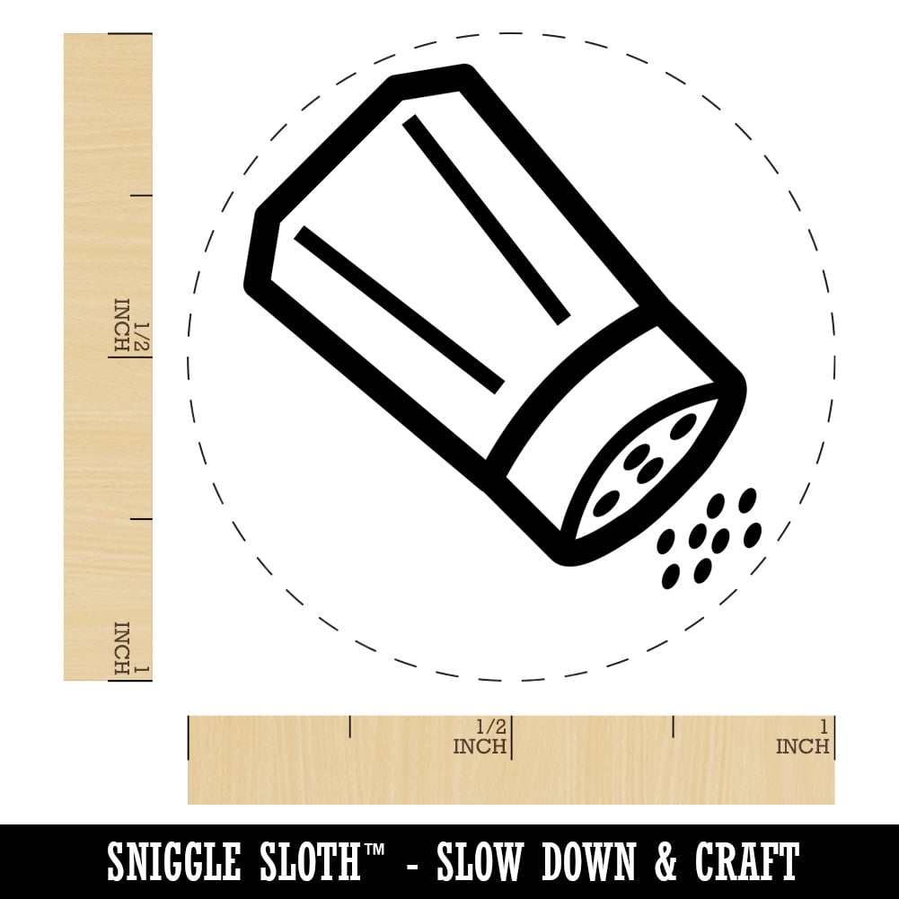 Salt Pepper Shaker Self-Inking Rubber Stamp Ink Stamper - Black Ink - Medium 1 Inch