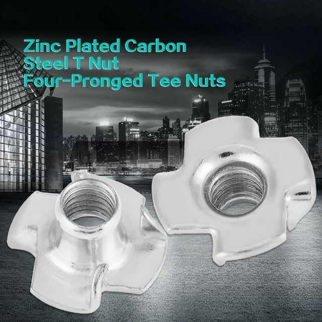 Captive T Nut,100pcs Zinc Plated Carbon Prong Nut Wood T Nut Class Leading Features