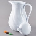 thumbnail image 2 of Winco Push Button Insulated Beverage Server with Swirl Design, 64-Ounce, White, 2 of 4