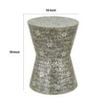 thumbnail image 5 of 19 Inch Luxury Accent Table Stool, Star Foliage Pattern, Gray and Brown- Saltoro Sherpi, 5 of 5