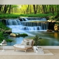 thumbnail image 7 of Peel and Stick Wallpaper Wall Murals Waterfall Landscape Nature Green Trees Rivers 100"H x 144"W Removable PVC Wall Paper Self-Adhesive Wall Paintings Art Decor for Bedroom Living Room, 7 of 7