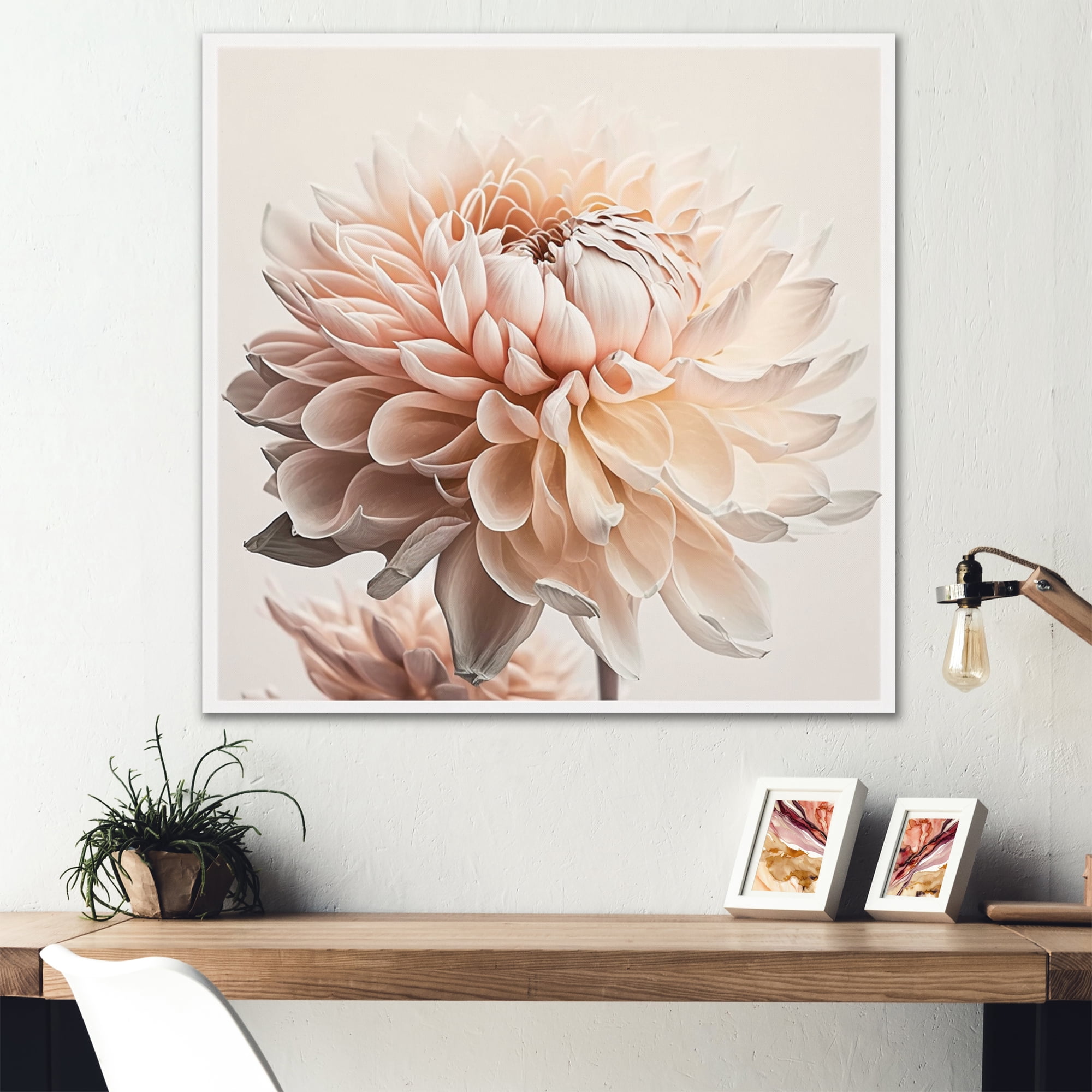 Designart White Dahlia Flowers I Canvas Wall Art