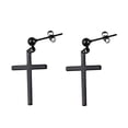 thumbnail image 1 of Pendientes colgantes Sunnimix Hip Hop Punk 316L Acero inoxidable Negro Aretes de crucifijo, 1 of 7