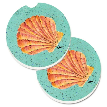 

Carolines Treasures 8523CARC Shells Set of 2 Cup Holder Car Coasters Large multicolor