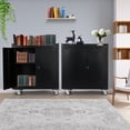 thumbnail image 3 of Armoire de Rangement en Métal Yiwa Grande, Format cm 86Hx76Lx45W avec 2 Portes, Conception Roulante pour Outils, Comprend des Roues Pivotantes à 360°, des Tablettes Ajustables et un Assemblage Rapide pour une Utilisation Polyvalente, 3 of 8
