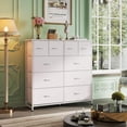 thumbnail image 4 of White Dresser for Bedroom with 10 Drawers, Fabric Dressers, Tall Chest of Drawers for Closet, Storage Drawer Unit, Organizer Unit for Hallway, Living Room, 4 of 8
