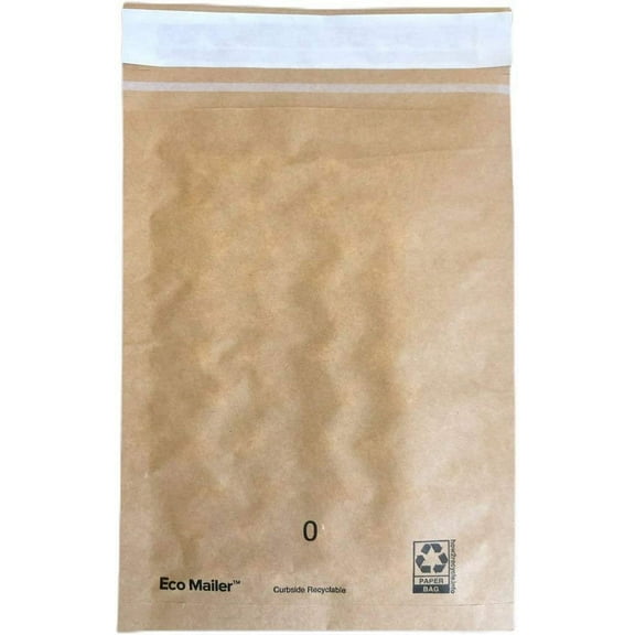 6"x8" Curbside Recyclable Padded Mailer Envelopes Eco Friendly with Self Seal Tear Strip 100