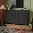 thumbnail image 2 of Commode de 63 Pieds' L avec 18 Tiroirs en Tissu, Commode pour Chambre avec Station de Recharge, Noir, 2 of 8