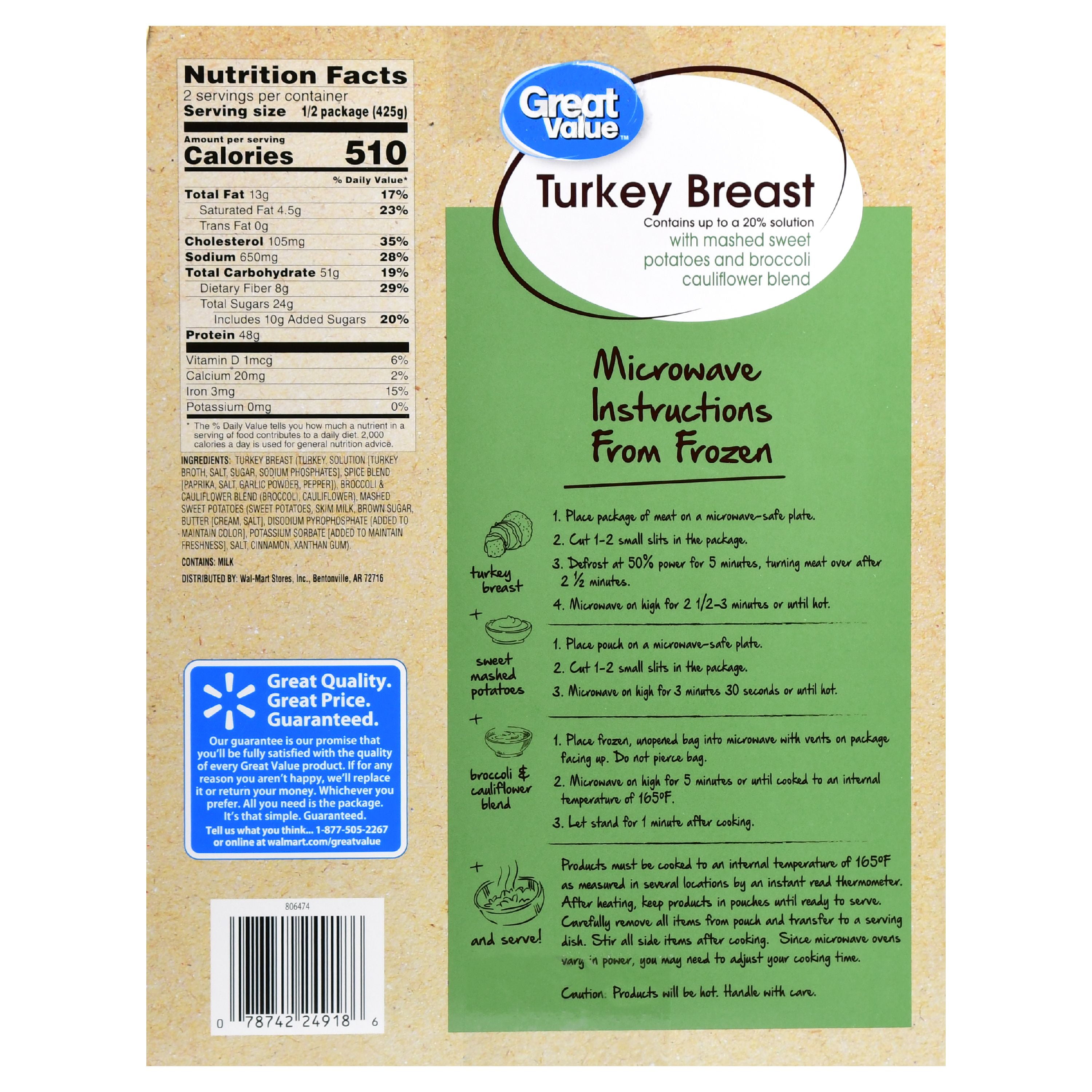 Great Value Chef Inspired Meal Kit Turkey Breast 30 Oz Walmartcom