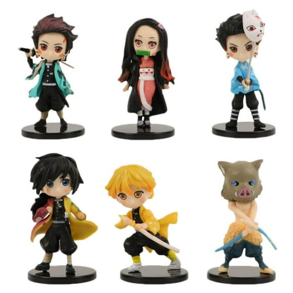 1/6pcs Anime Figure Demon Slayer Q Posket Kimetsu No Yaiba Doll Tanjiro Nezuko Zenitsu Kawaii model PVC Toy desktop decoration
