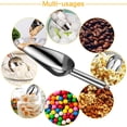 thumbnail image 5 of Metal Ice Scoop 3 Oz, Small Stainless Steel Ice scooper for Ice Maker Ice Bucket Kitchen Freezer Bar Party Wedding, Heavy Duty Ice Cube Scooper, Food Scoops, Dishwasher Safe, Silver, BBB-3 OZ, 5 of 5