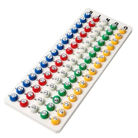 Bingo Master Board and 7/8" Multi-Color Bingo Balls Set. Bingo Calling Board for Parties, Large Groups, Family Game Night (White)