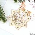 thumbnail image 1 of Copos de nieve naturales con forma de ciervo, adornos colgantes de Chip de madera de Navidad, adornos de Navidad, decoraciones de regalos para niños, 10 piezas, 1 of 4