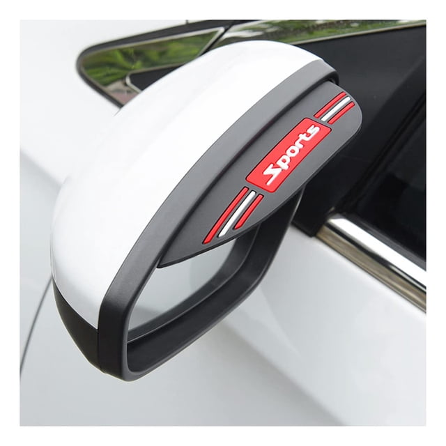 2PCS Car Rear View Mirror Rain Eyebrows, Sports Auto Side Mirror Rainproof Guard, Waterproof PVC Rearview Mirror Rain Visor Smoke Cover, Car Exterior Accessories for Most Vehicles,Black Sports