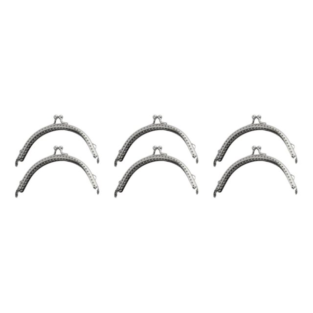 Guardoinrt 2pcs Go-to Accessory For DIY Crafts Metal Frame Kiss Clasp Lock Exquisite silver 8.5CM 3Set