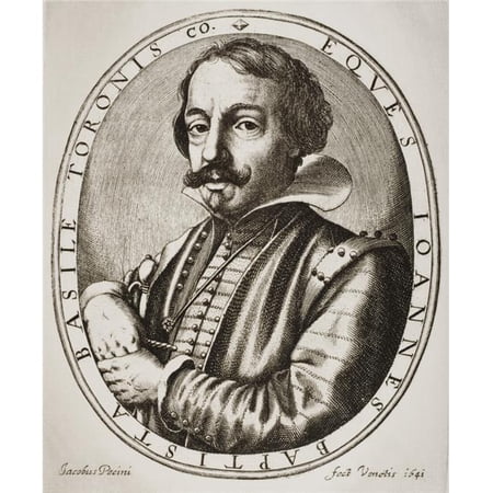 Giambattista Basile Circa 1575-1632 Italian Author of The Pentamerone of Giambattista Basile From Woodcut by His Friend Poster Print, Large - 24 x 30
