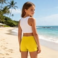 thumbnail image 3 of OOOUM Girls Solid Color Swim Shorts Quick Dry High Waist Stretch Boyshort Bottoms Kids Plain Colors Beach Modest Swim Shorts Yellow 11-12 Years, 3 of 6