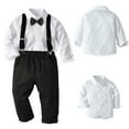thumbnail image 3 of MXIEZI Baby Toddler Boys Gentleman Bowtie Formal Outfit Suits Kids Gentleman Tuxedo Outfits Clothes 1-8T, 3 of 10
