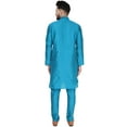 thumbnail image 2 of SKAVIJ Ensemble Kurta Pyjama pour Hommes Tenue de Fête Ethnique Indienne Turquoise S, 2 of 6