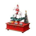 thumbnail image 3 of Christmas Music Box Decoration Accessories Rotating Collectible Desktop Ornament Trojan Snowman, 3 of 9