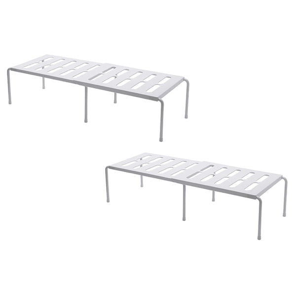 Estante organizador de gabinete de cocina apilable expandible que ahorra espacio de almacenamiento, organizador de platos, encimera y despensa, estante de lavandería para lavadora o secadora, estante