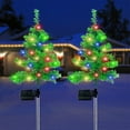 thumbnail image 6 of MOQIN Solar Small Christmas Trees for Outdoor Decorations, LED Artificial Prelit Christmas Tree, Solar Powered Xmas Tree with Lights for Outside Pathway Porch Yard Christmas Decor, 31.5 inch, 6 of 9