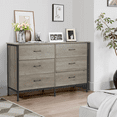 thumbnail image 3 of Slevoo 47.3" W Chest of Dressers 6 Drawers for Bedroom, Living Room, Hallway, Steel Wood Frame, Grey, 3 of 10
