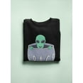 thumbnail image 3 of Alien In Coffee Mug Sweatshirt Men -Image by Shutterstock, Male Large, 3 of 4