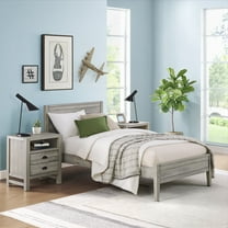 Alaterre Furniture Windsor 3-Piece Set with Panel Twin Bed and 2 Nightstands, Driftwood Gray