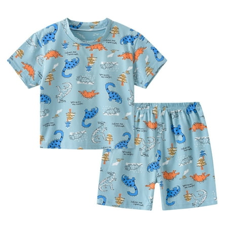 

Toddler Boys Girls Short Sleeve Cartoon Prints T Shirt Pullover Tops Shorts Pajamas Sleepwear Outfits Girls Clothes 2t-3t Dress Pants for Teen Girls
