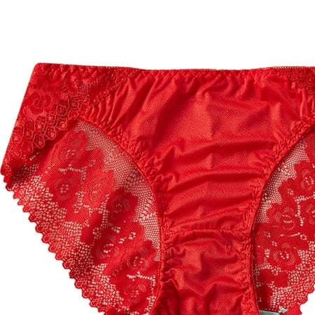 

Cathalem Dark Panties for Women Womens Red Lace Breathable Lace Hollow Out And Raise The Third Love Underwear for Women Underpants RD7 One Size