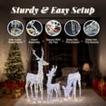 thumbnail image 6 of VINGLI Lighted Reindeer Christmas Decoration, 3-Piece Deer Family Set with Pre-lit 270 LED, Christmas Deers for Outdoor Indoor Ornament with Ground Stakes and Zip Ties, Plug-in, Iridescent, 6 of 7