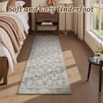 thumbnail image 7 of SIXHOME 2'x6' Floral Runner Rug, Washable Non-Slip Traditional Carpet, Soft Botanical Kitchen Hallway Entryway Rug, Sage Green, 7 of 7