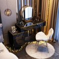 thumbnail image 2 of Drawer Mirrors Dressing Table Box Chair Organizer Makeup Dressing Table Luxury Makeup Living Room Coiffeuse Bedroom Furniture My Lux Decor Round, 2 of 31