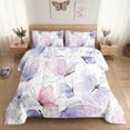 thumbnail image 3 of Psoiuetr Watercolor Butterfly Comforter Set Full Size for Girls Kids Teens Pink Purple Bedding Set 3 Pieces, 3 of 7