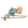 thumbnail image 3 of Drop Spindle Top Whorl Yarn Spin Hand Carved Wooden Tool Gift For Beginners, 3 of 4