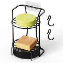 NiHome 2-Tier Soap Holder with Efficient Drainage, Shampoo Bar Holder, Bathroom Soap Holder for Shower, Shower Soap Holder with Durable Rust-Free Finish (Black)