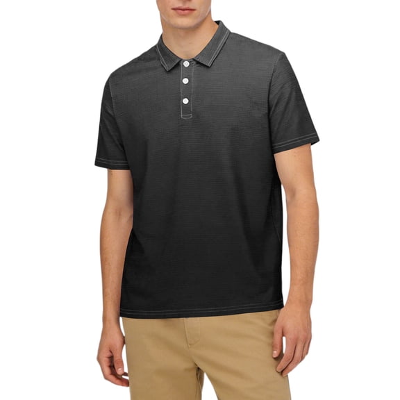 Yigetop Men's Slim Fit Henley Shirts Short Sleeve Crewneck T-Shirt Gym Workout Athletic Shirt Tees with Button Casual Summer Beach Vacation Shirts Short Sleeve Tops, Black, L