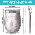thumbnail image 5 of 12oz Stemless Wine Tumblers Princess Rainbow Castle Pattern Vacuum Insulated Stainless Steel Travel Tumbler Cups Mug with Lid and Straw for Champaign,Cocktail,Beer with Cleaning Brush, 5 of 5