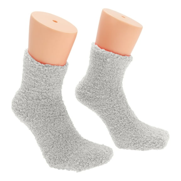 Unique Bargains 1 Pair Women's Comfortable Sleep Cozy Socks Light Gray 93% Polyester 7% Spandex