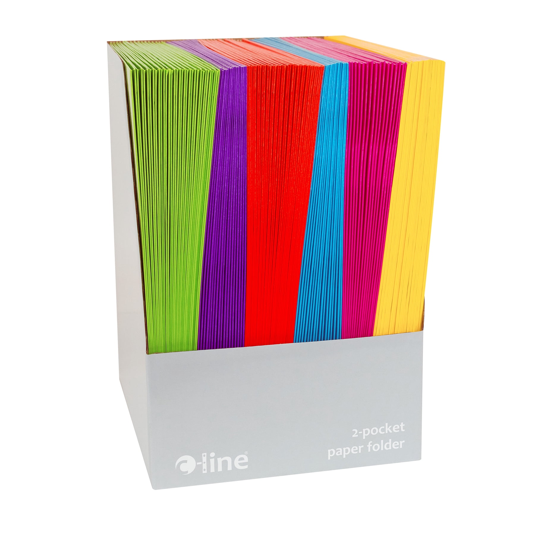 C-Line 2-Pocket Laminated Paper Portfolio with 3-Hole Punch, Assorted, Pack of 18